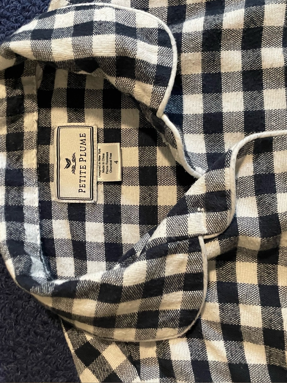 Petite Plume Navy Check Flannel Jammies - 4T